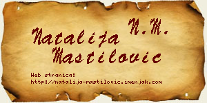 Natalija Mastilović vizit kartica